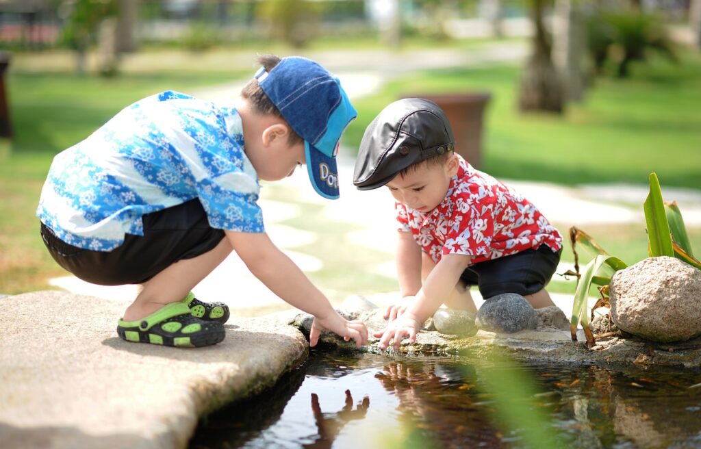 people, little boys, park